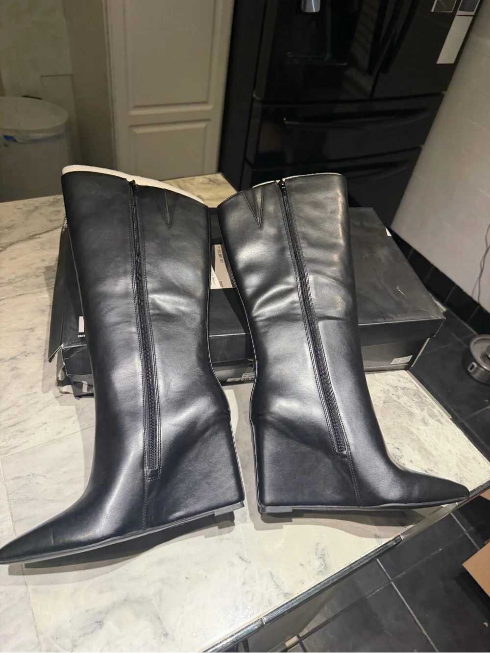 INC International Concepts Black Over-the-Knee Pointed Toe Boots women 10 m